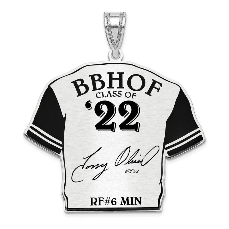 Sterling Silver Tony Oliva Signature Enamel Jersey Pendant